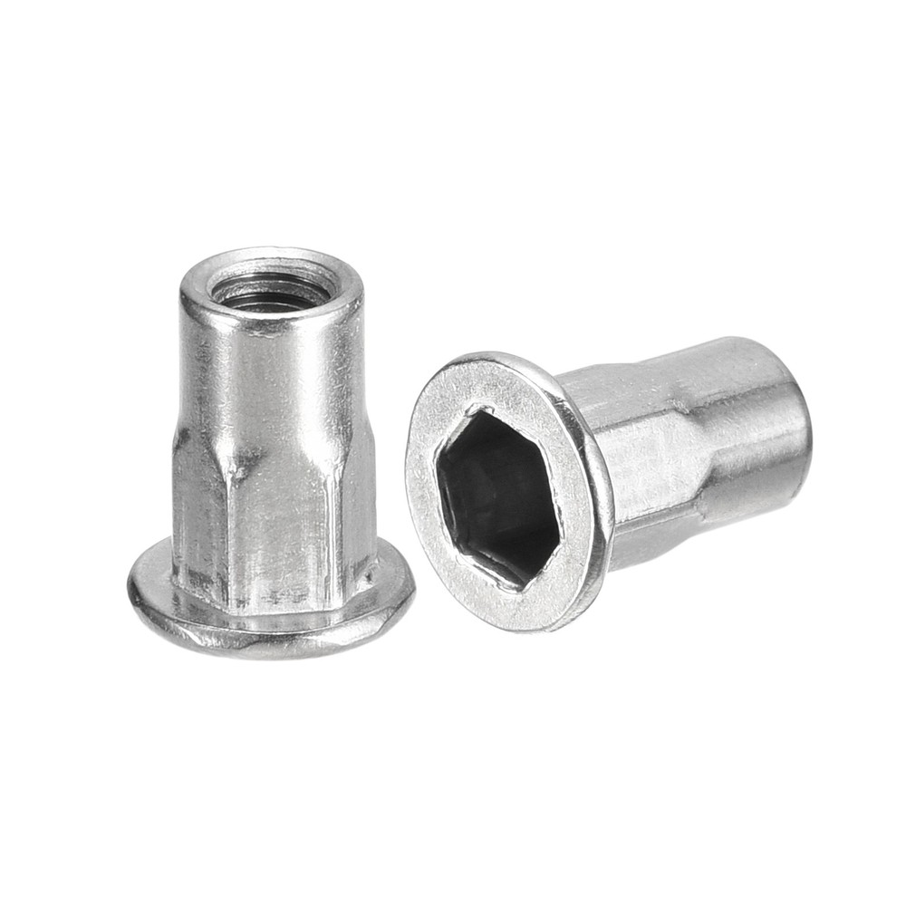 M5 Half Hex Body Rivet Nuts, 60pcs 304 Stainless Steel Threaded Insert Nuts