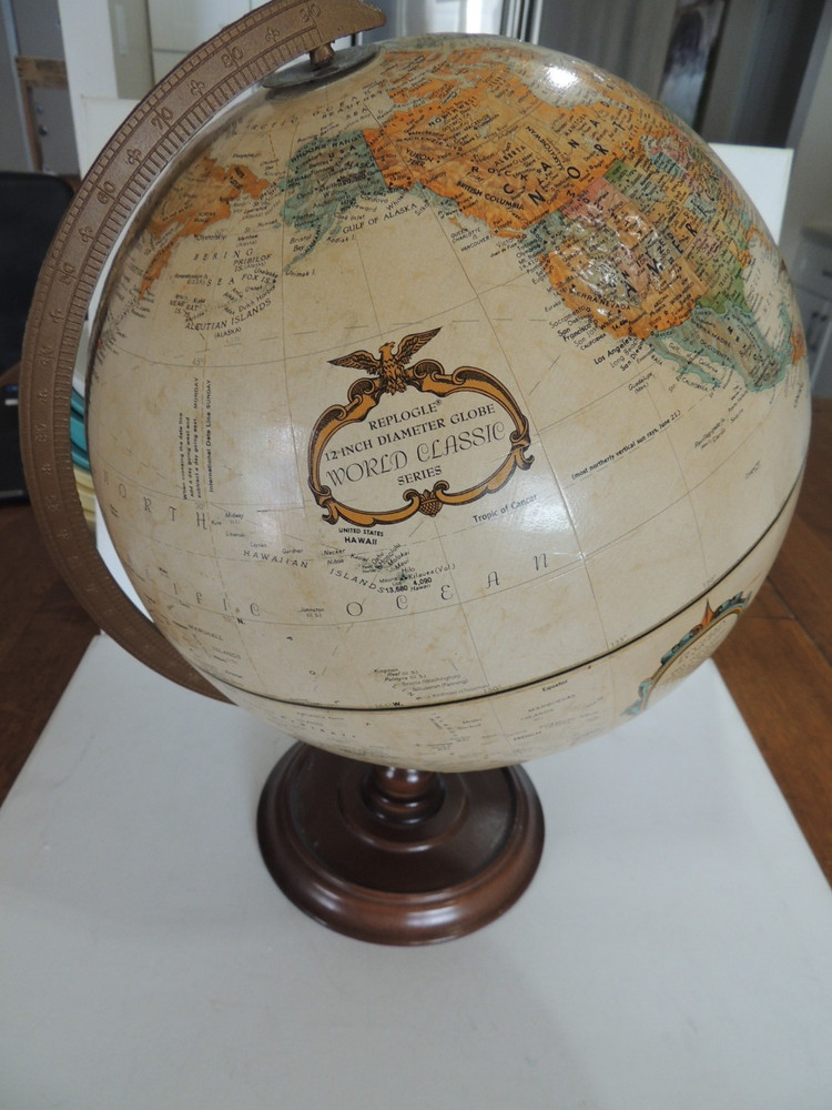 VINTAGE REPLOGLE 12" DIAMETER WORLD CLASSIC SERIES GLOBE