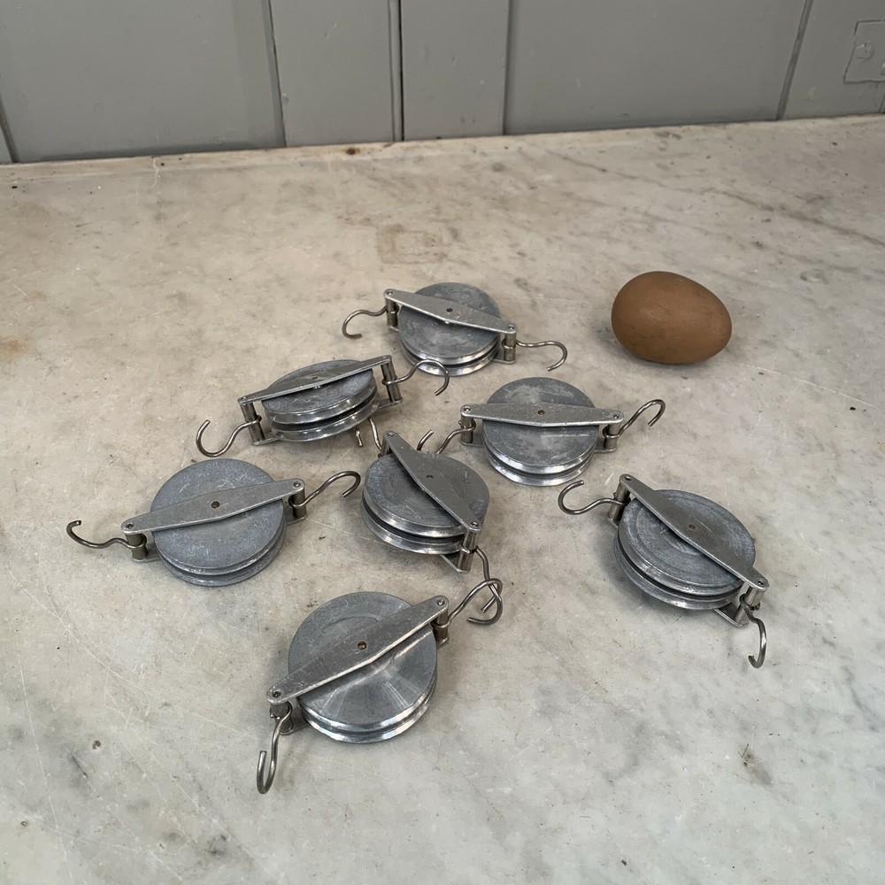 Set of 7 aluminium pulleys