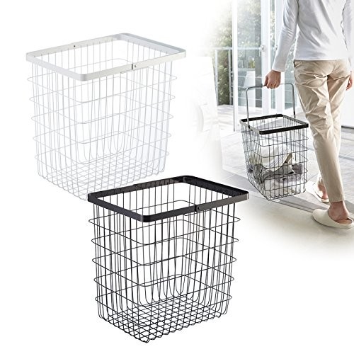 Laundry Wire Basket TOWER L (Black)