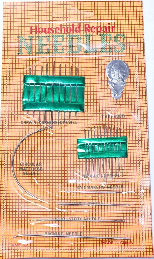 Assorted Household Repair Needles And Threader 27 pcs set,including 1 threader