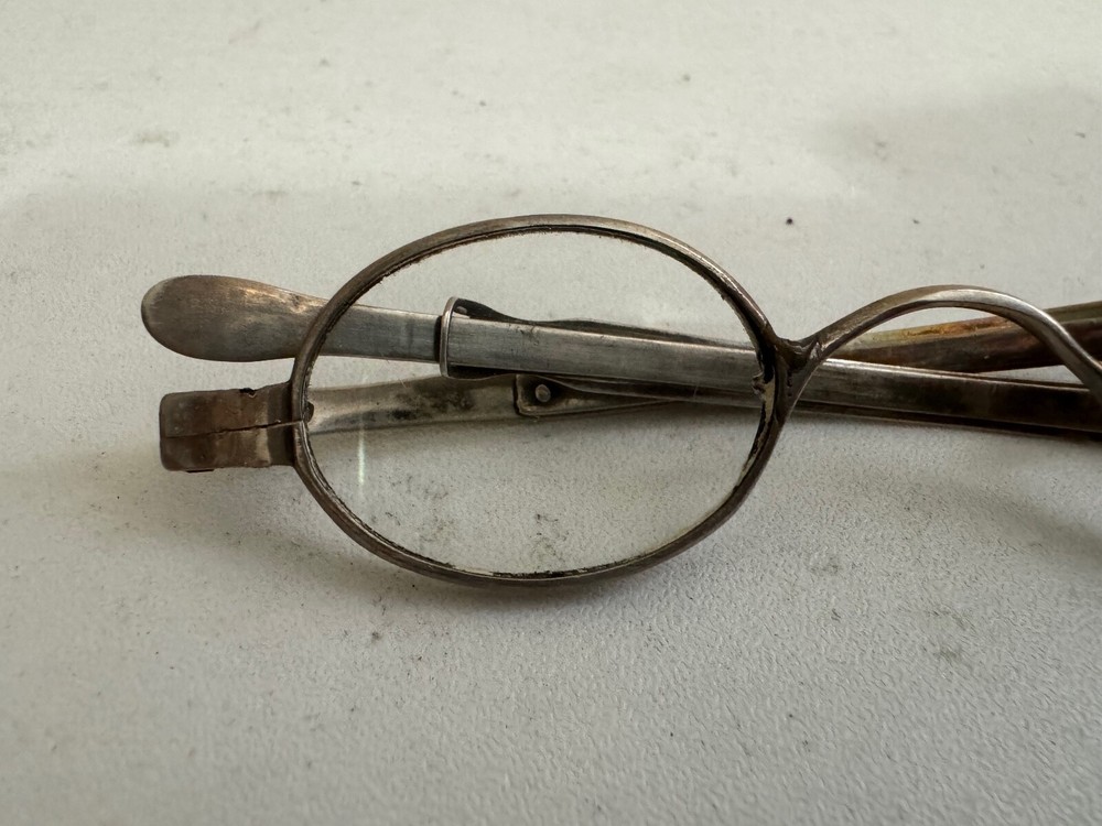 Antique E Solomons Birmingham Silver Spectacles / Glasses Hallmarked w/ Case