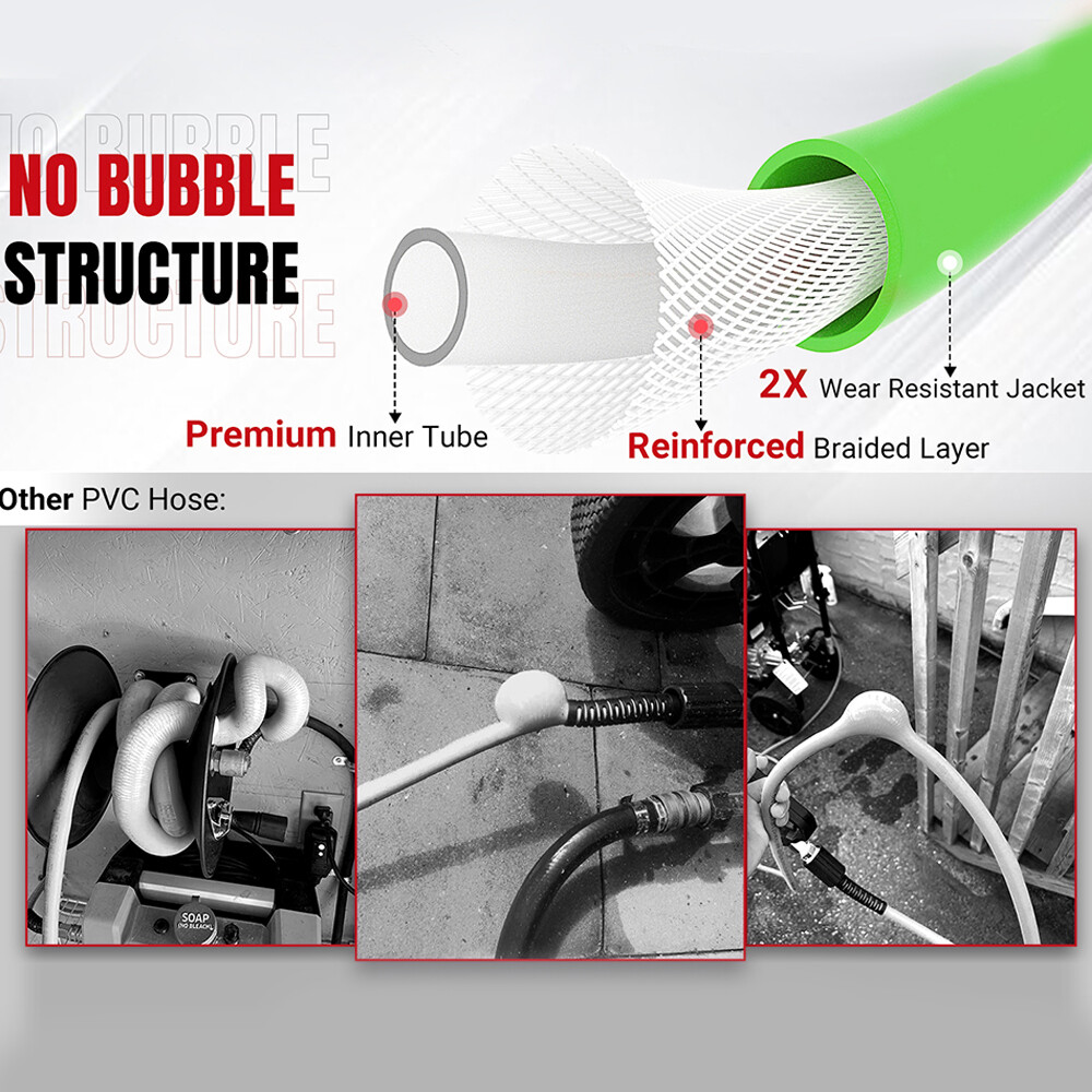 YAMATIC 3200 PSI Pressure Washer Hose 1/4" M22-14/15mm Flexible Pressure Hose