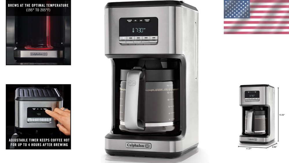 High-Performance 14-Cup Coffee Maker - Programmable & Warming Plate Options