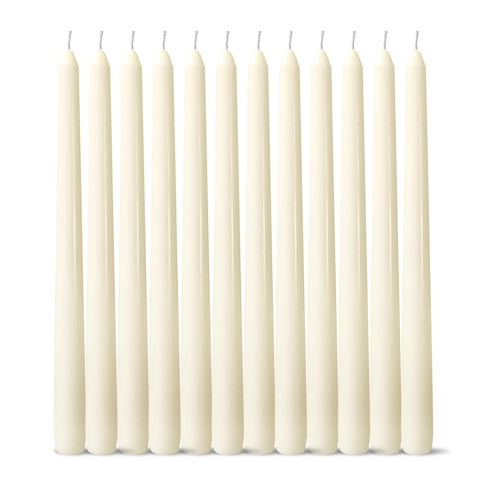 12 Pack Ivory Taper Candles丨Taper Candles 10 Inch Dripless丨Unscent