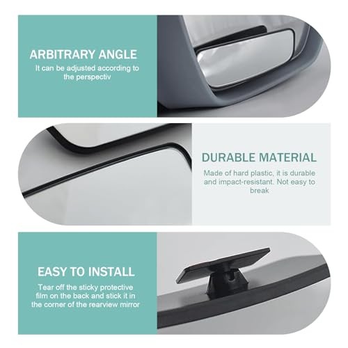 2 PCS Blind Spot Mirror, Rectangular Framed Curved Wide-angle Rearview Mirror,