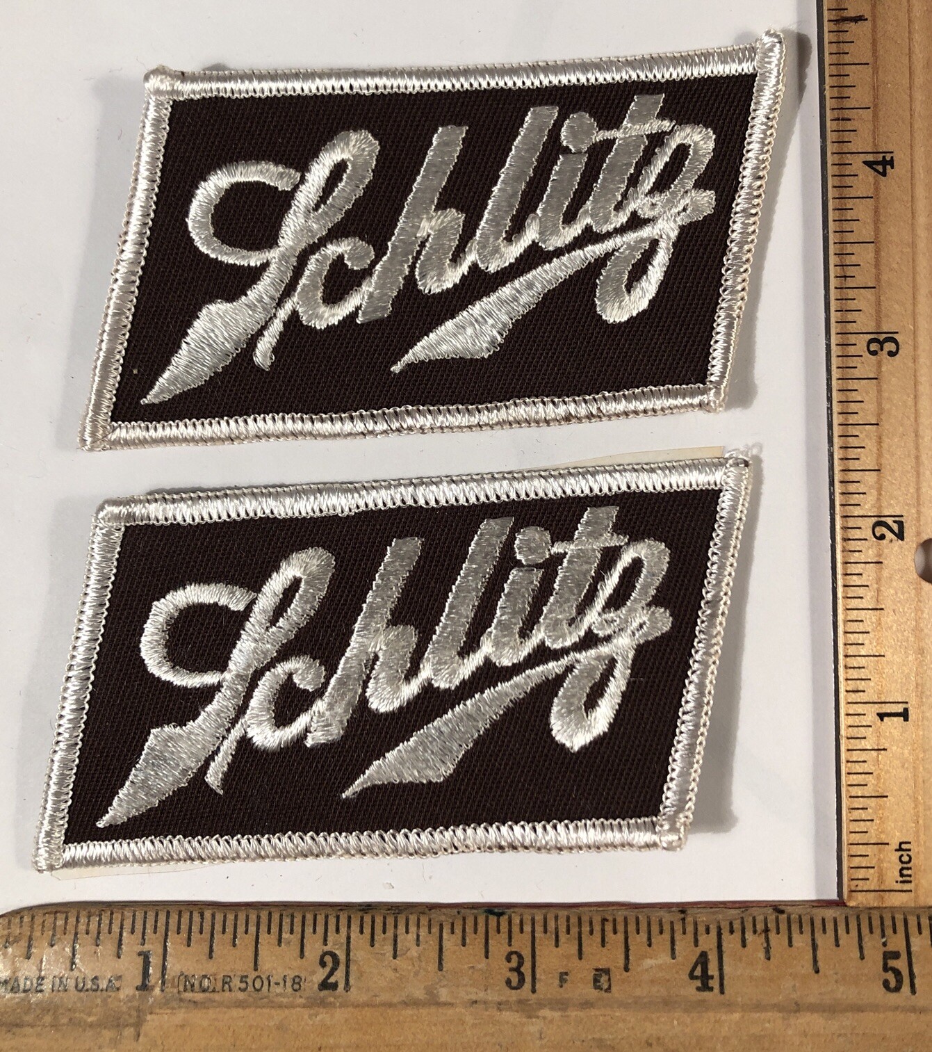 Vintage Lot Of 2 Schlitz Beer Malt Liquor Logo Patch Pabst NOS Iron On