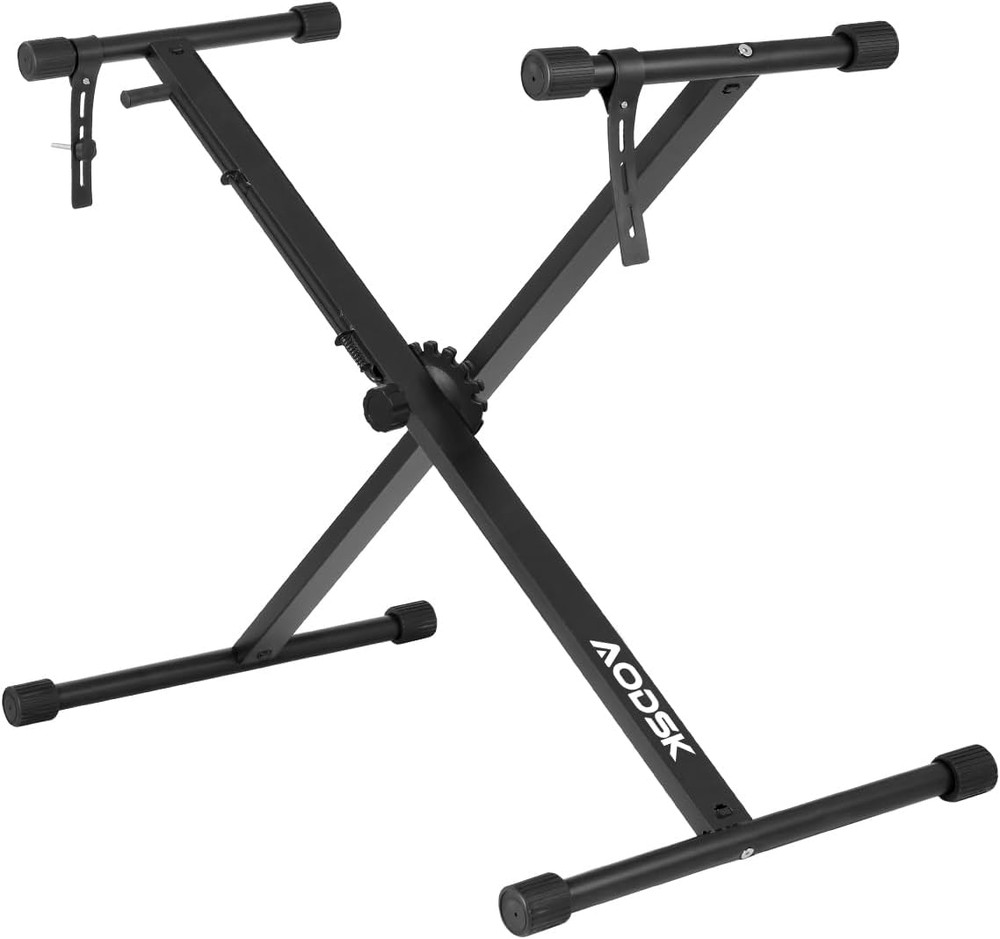 Single-X Keyboard Stand Adjustable Width & Height,Piano Stand with Locking Strap