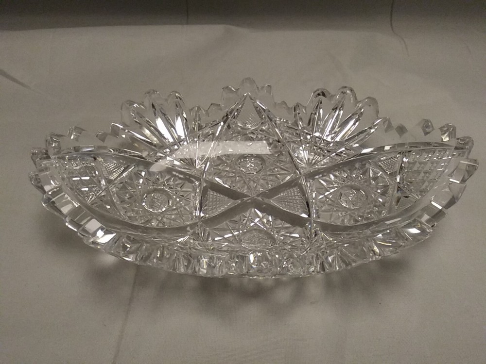 ABP Cut Crystal Sawtooth Celery Dish