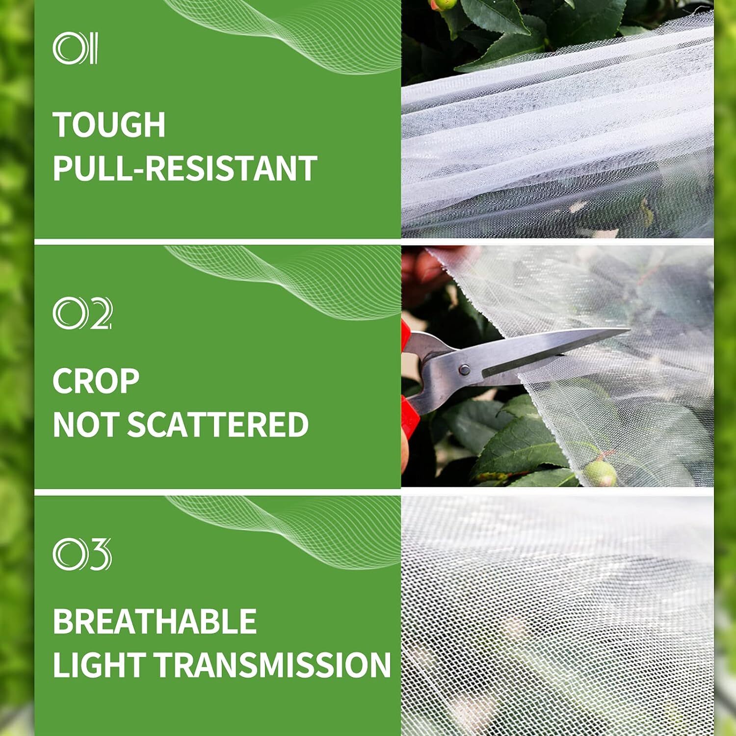 20-50ft Garden Bug Insect Netting Barrier Bird Pond Net Plant Crop Protect Mesh