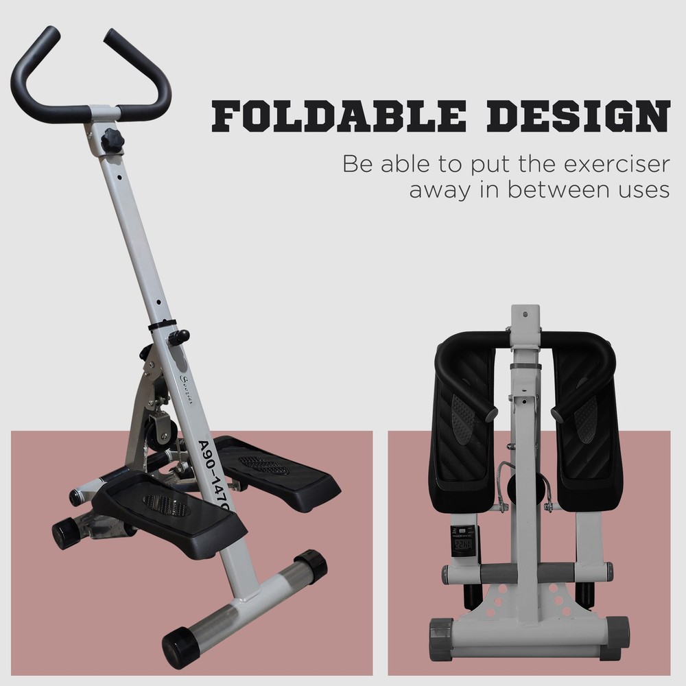 Soozier Stepper Exercise Machine, Stair Stepper with Handlebar, Black