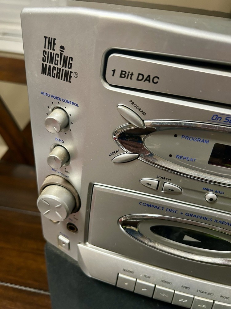 The Singing Machine Karaoke CD Cassette Mics Missing - Working Unit