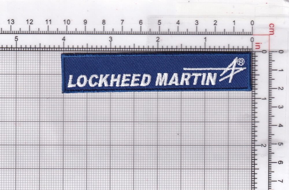 Lockheed Martin® Logo, Embroidered, Glow in the Dark, 4 in, Hook and Loop Patch
