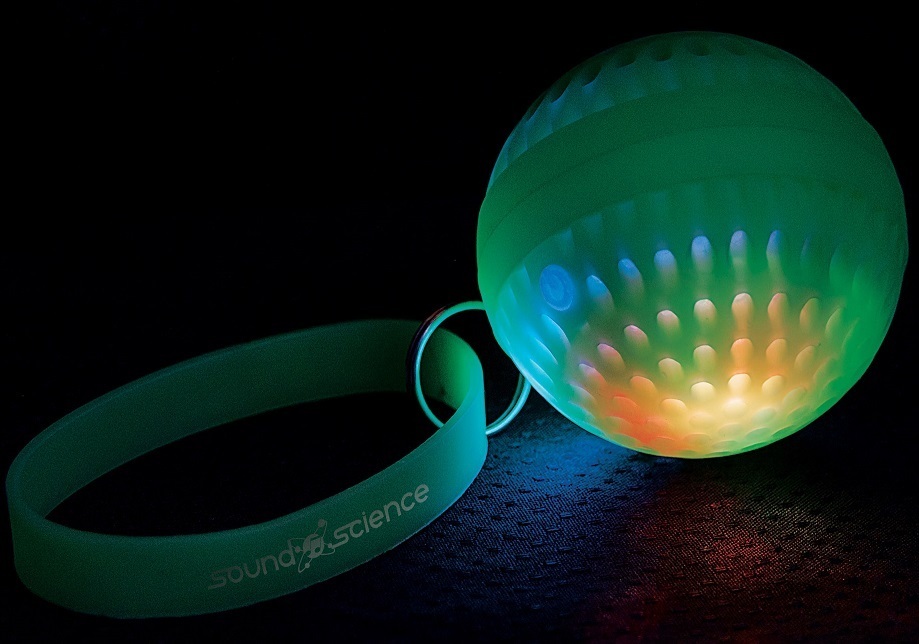 Sound Science Atom Glowing Wireless Bluetooth Mini-Speaker w/ LED Lighting Green