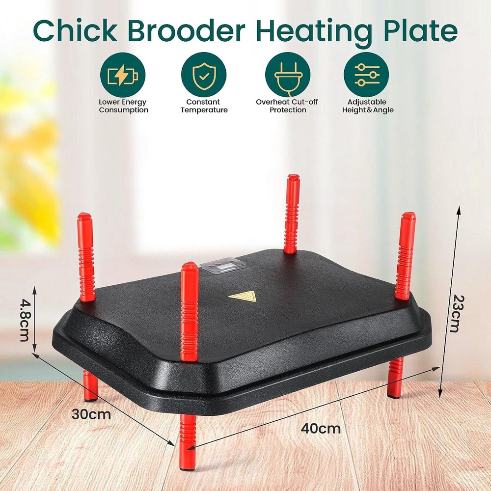 SMART BROODER HEATING PLATE, 30x40cm 50W Chick Heating Plate for 30 Chicks, Larg