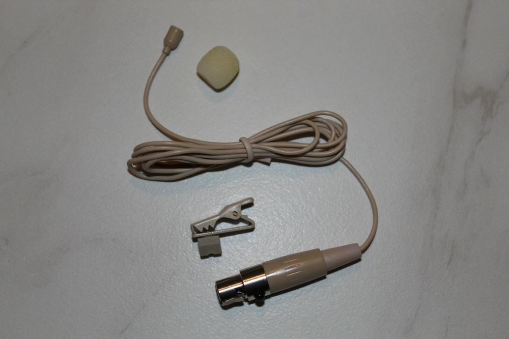 Lavalier Lapel Microphone Cream - Shure Wireless Bodypack Transmitters *NEW*