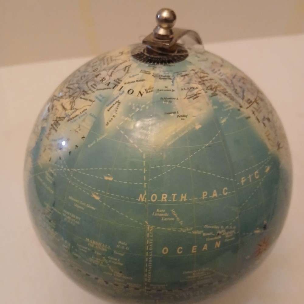 world map 6" globe Vintage desktop table decorative globe earth on base