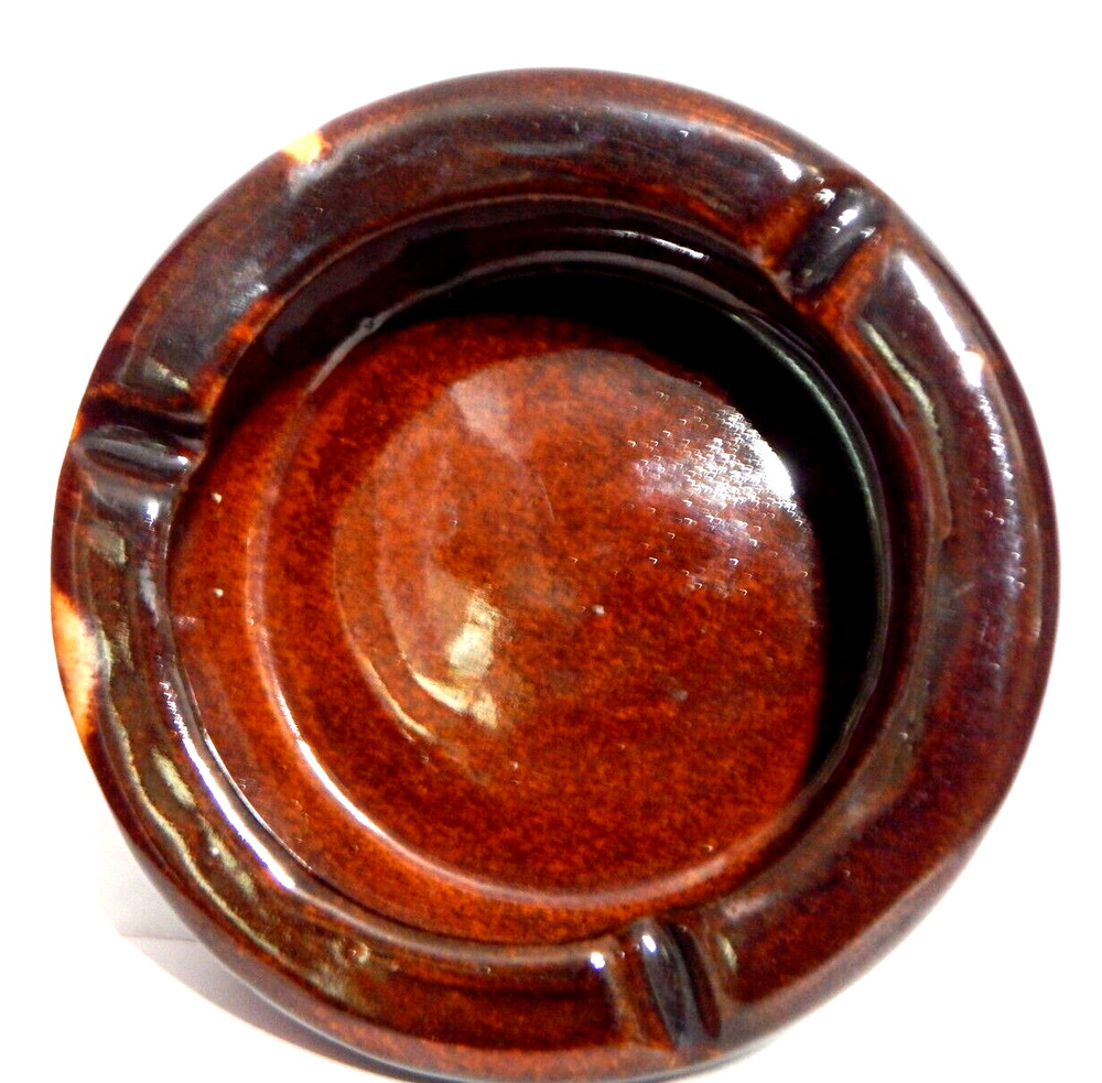 Stoneware 1960's Psychodelic Drip Ceramic Ashtray