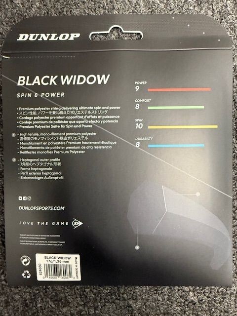 Black Widow Tennis String 17g/1.26mm set