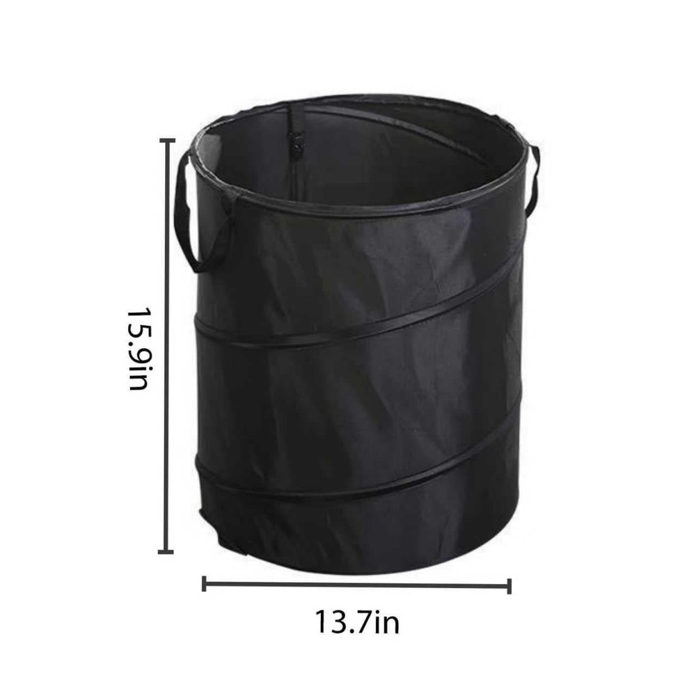 Leinoupt:Collapsible Trash can,Folding Garbage Cans,Pop Up black