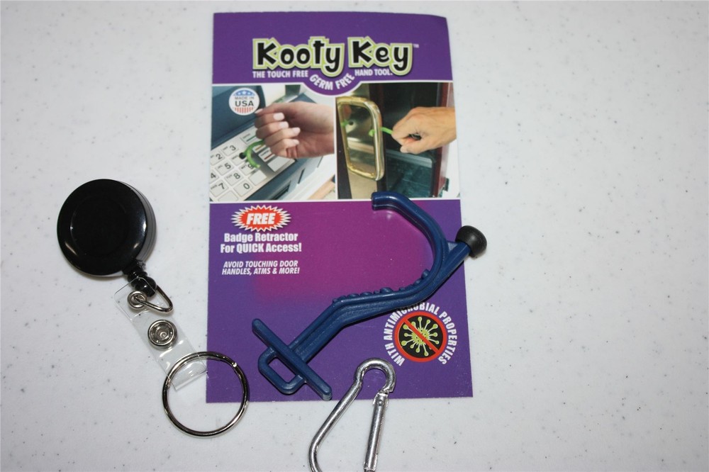 Kooty Key BLUE Hands Free Utility Tool No-Touch Fight Germs