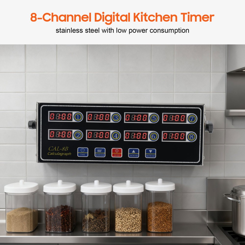 Commercial Kitchen Timers Digital Kitchen Timer 8 Channel for Cooking Timer