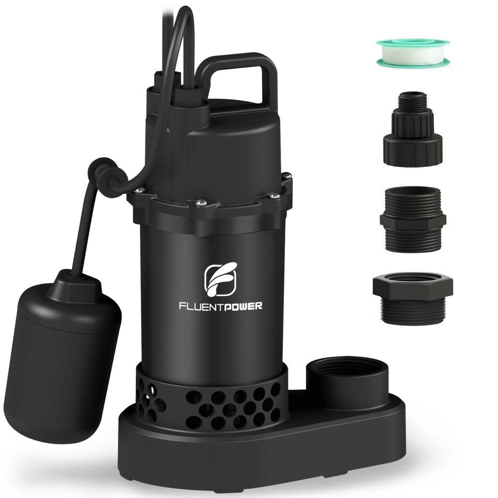 FLUENTPOWER 3/4HP Submersible Sump Pump3500GPH, Auto Integrated Float Switch