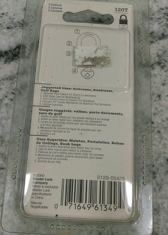 Master Lock 120T Padlock, Solid Brass Lock, 3/4 in. Wide (L25LOBBY