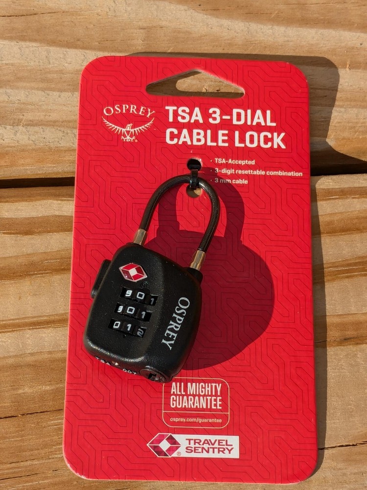 Osprey  TSA  3 - Dial  Combination Cable Lock - New  Never used
