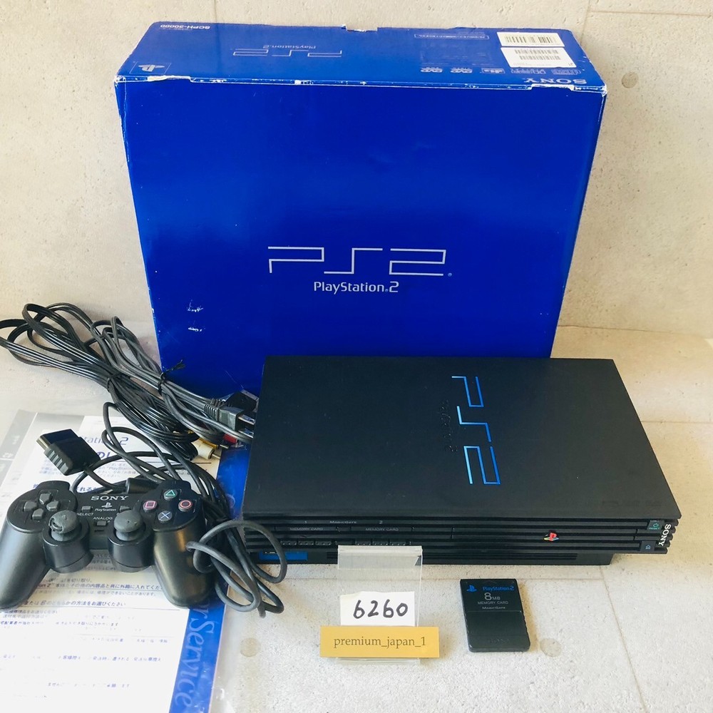 Sony PlayStation2 PS2 black SCPH-30000 Console controller Cable Memory NTSC-J