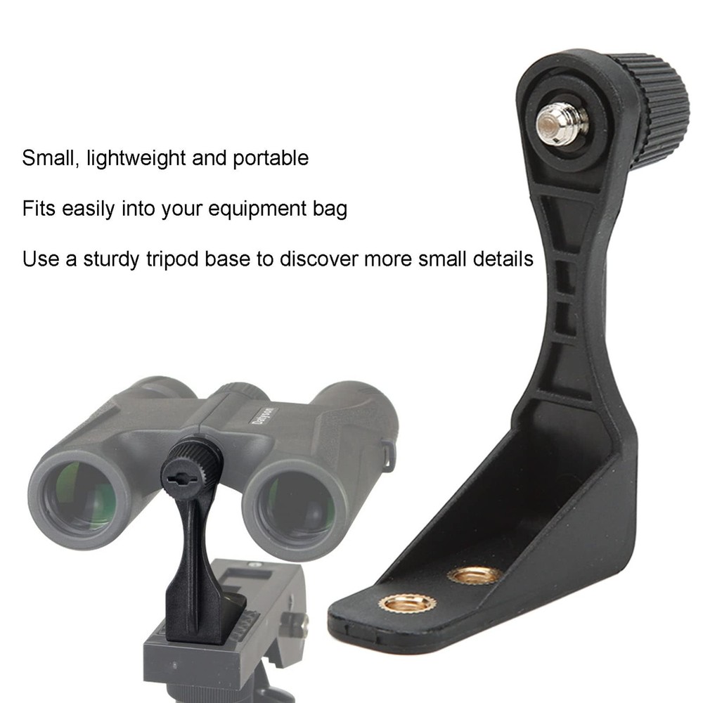Universal L-Shaped Plastic Binocular Tripod Adapter with 1/4 inch Thread