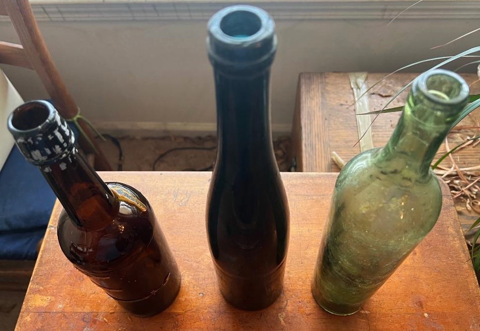 3 antique bottles