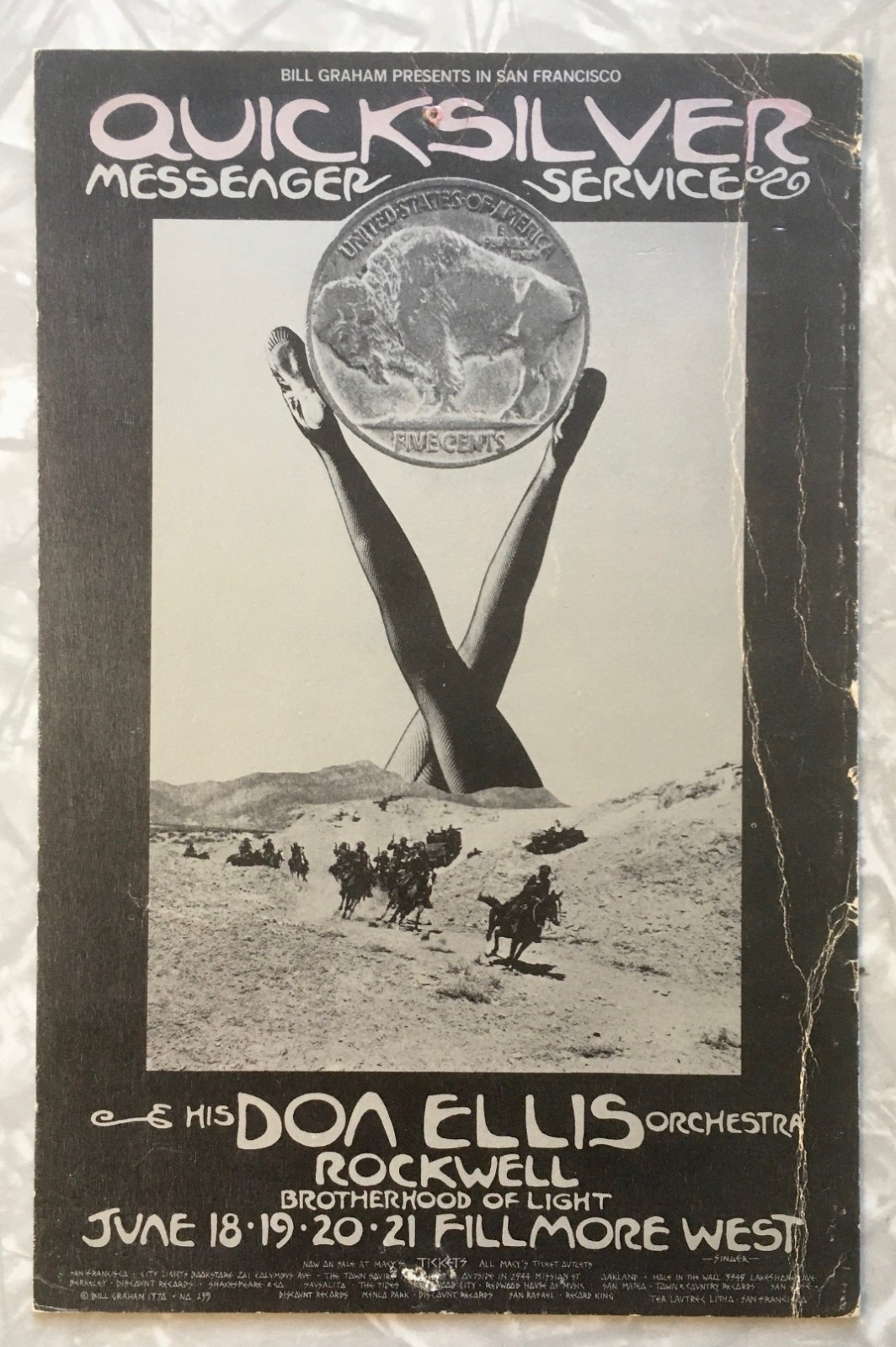 BG-239 Quicksilver Messenger Service 1970 Fillmore SF Postcard David Singer QMS