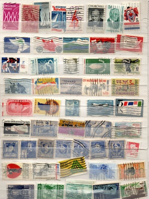 Assorted  US .05 cent 51 Cancelled Postage sTamps (11-005)