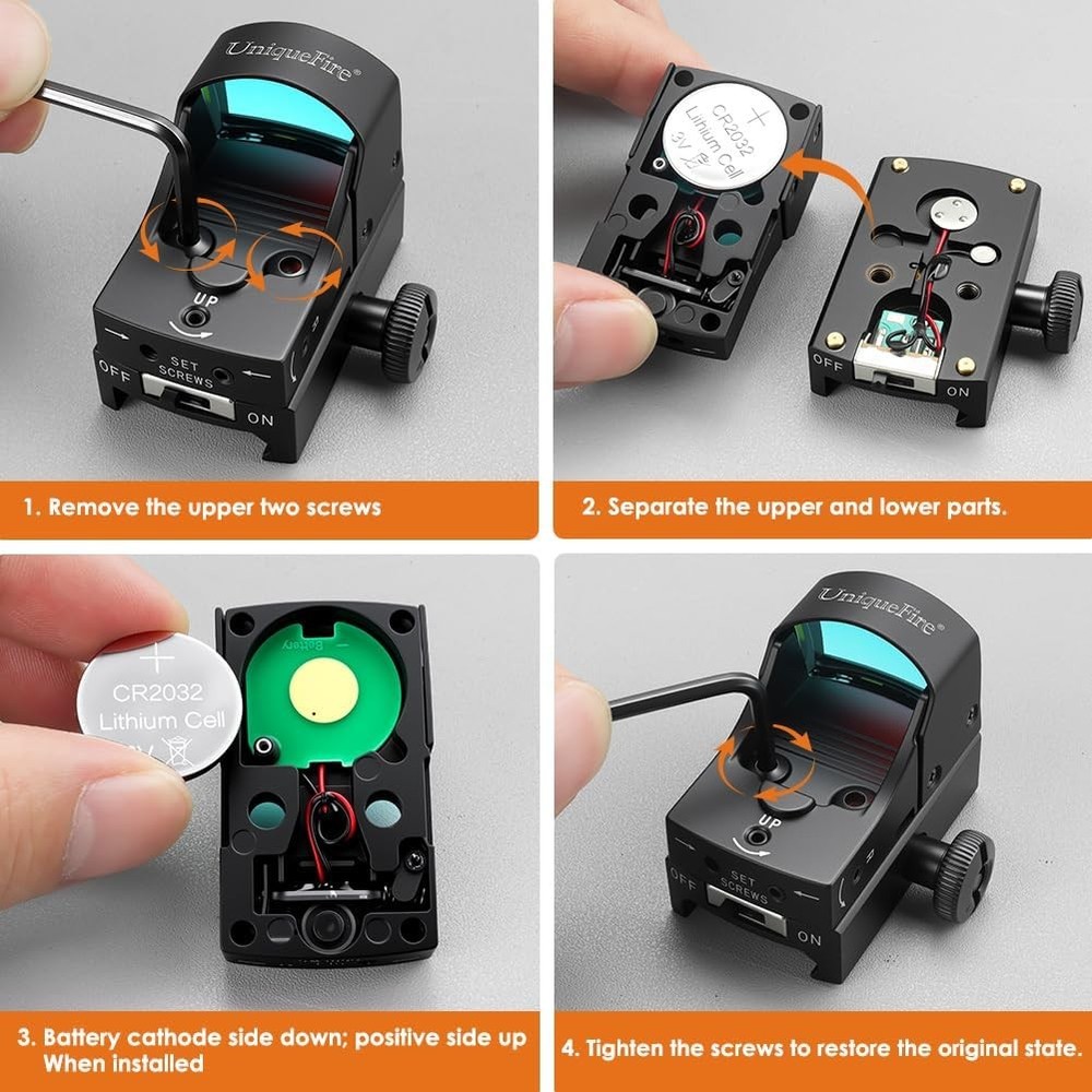 UniqueFire 3MOA Tactical Compact Holographic Reflex Mini Red Dot Sight Scope