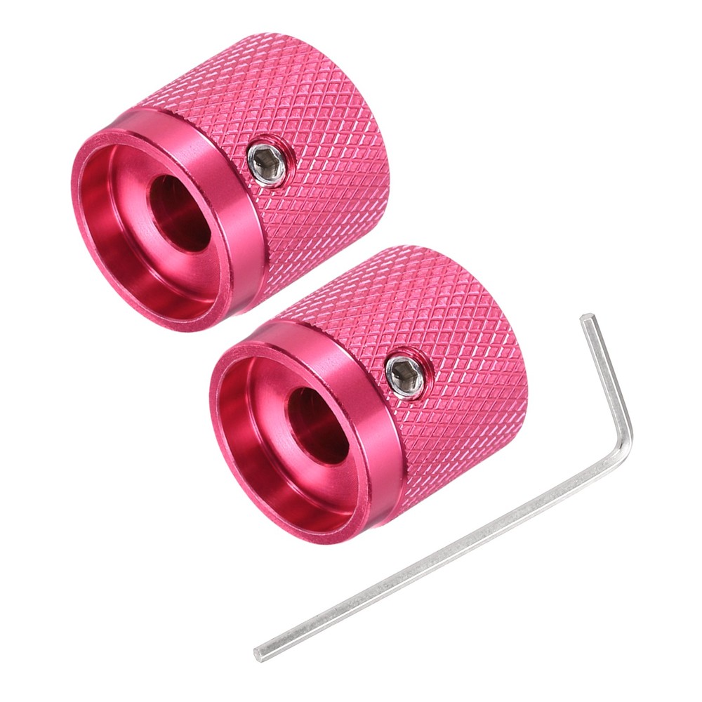 2PCS Guitar Knobs Metal, Volume Tone Knobs 1/4" x 5/8" x 0.67", Red
