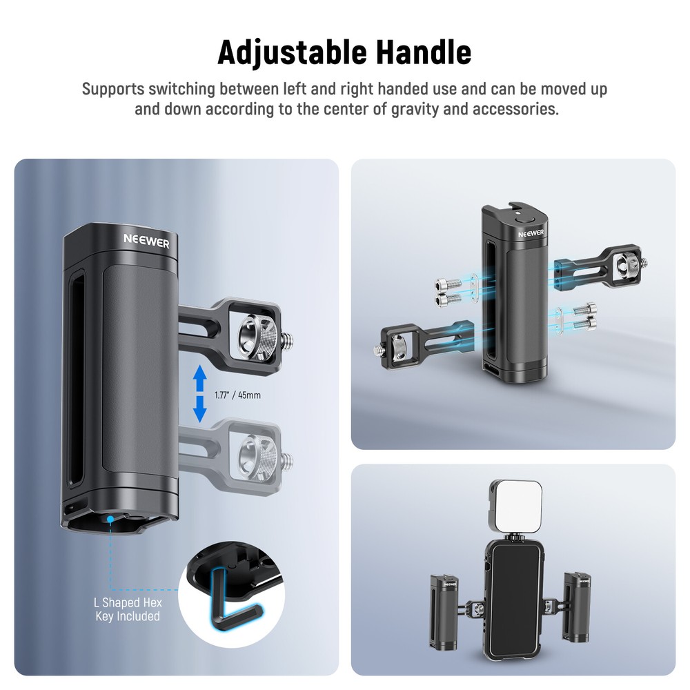 NEEWER Side Handle Grip with Wireless Remote Control Button Shutter Trigger