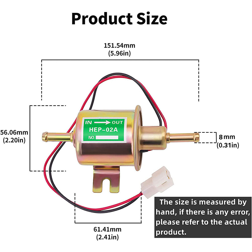 Universal Electric Fuel Pump 2.5-4 PSI For Lawn Mower Carburetor Engine HEP-02A