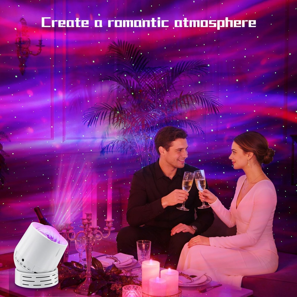 Northern Lights Projector Galaxy Projector,with Bluetooth Speaker and White N...