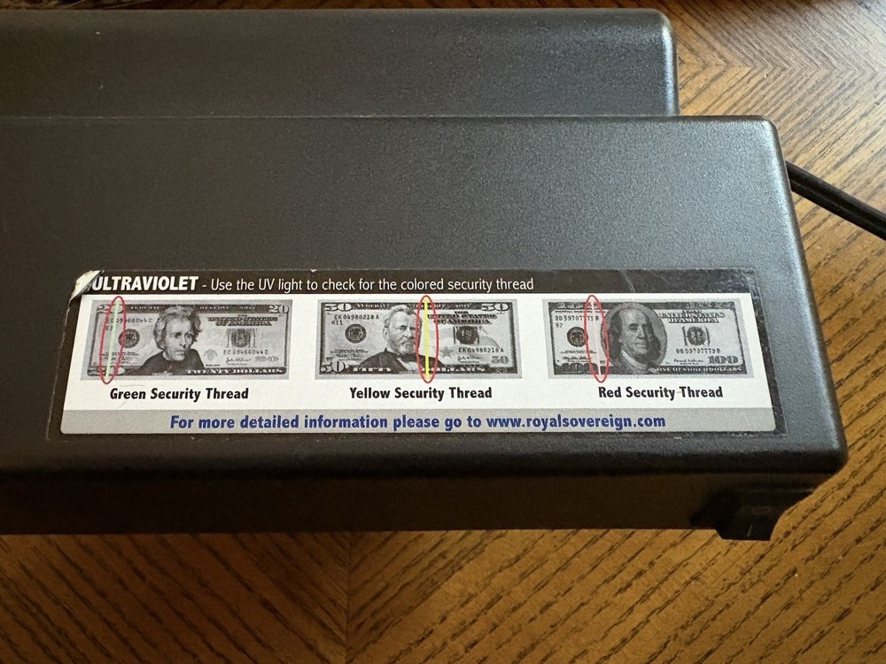 Royal Sovereign UV Light Wired Counterfeit Detection Equipment Device Plastic