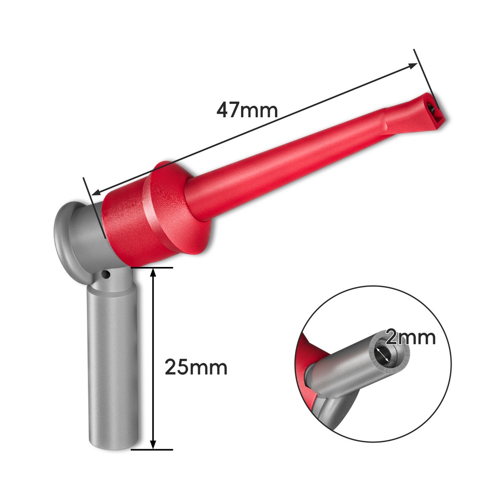 2PCS SMD IC Test Hook Clips Grabber 2mm/4mm Female Socket for Electrical Testing