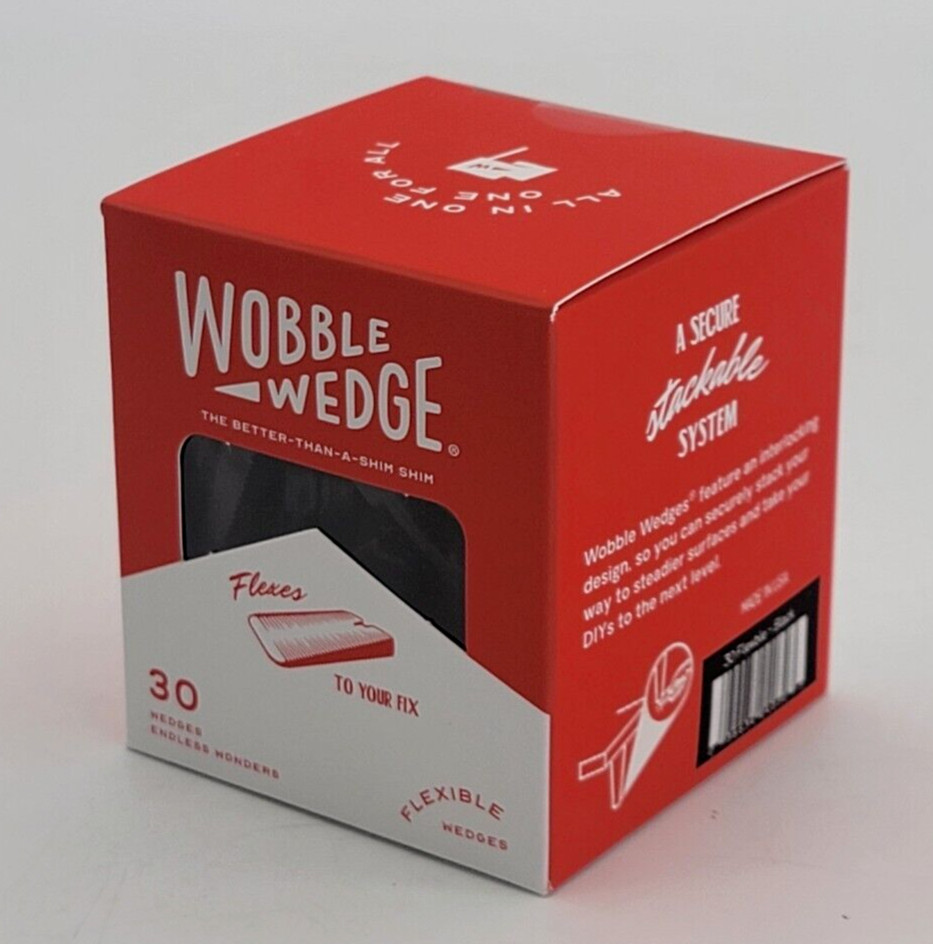 (30 Pack) Wobble Wedge Tapered Black Flexible Soft Multi-Use Wedge Stabilizer