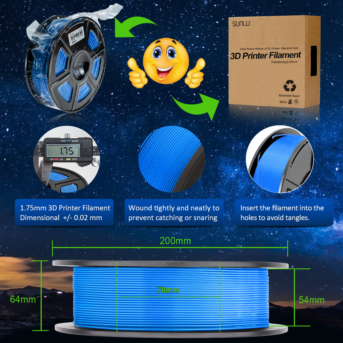 【BUY4 PAY FOR 3】SUNLU PLA/PLA PLUS/PETG/SILK/ABS/META/MATTE 1KG TPU500G Filament