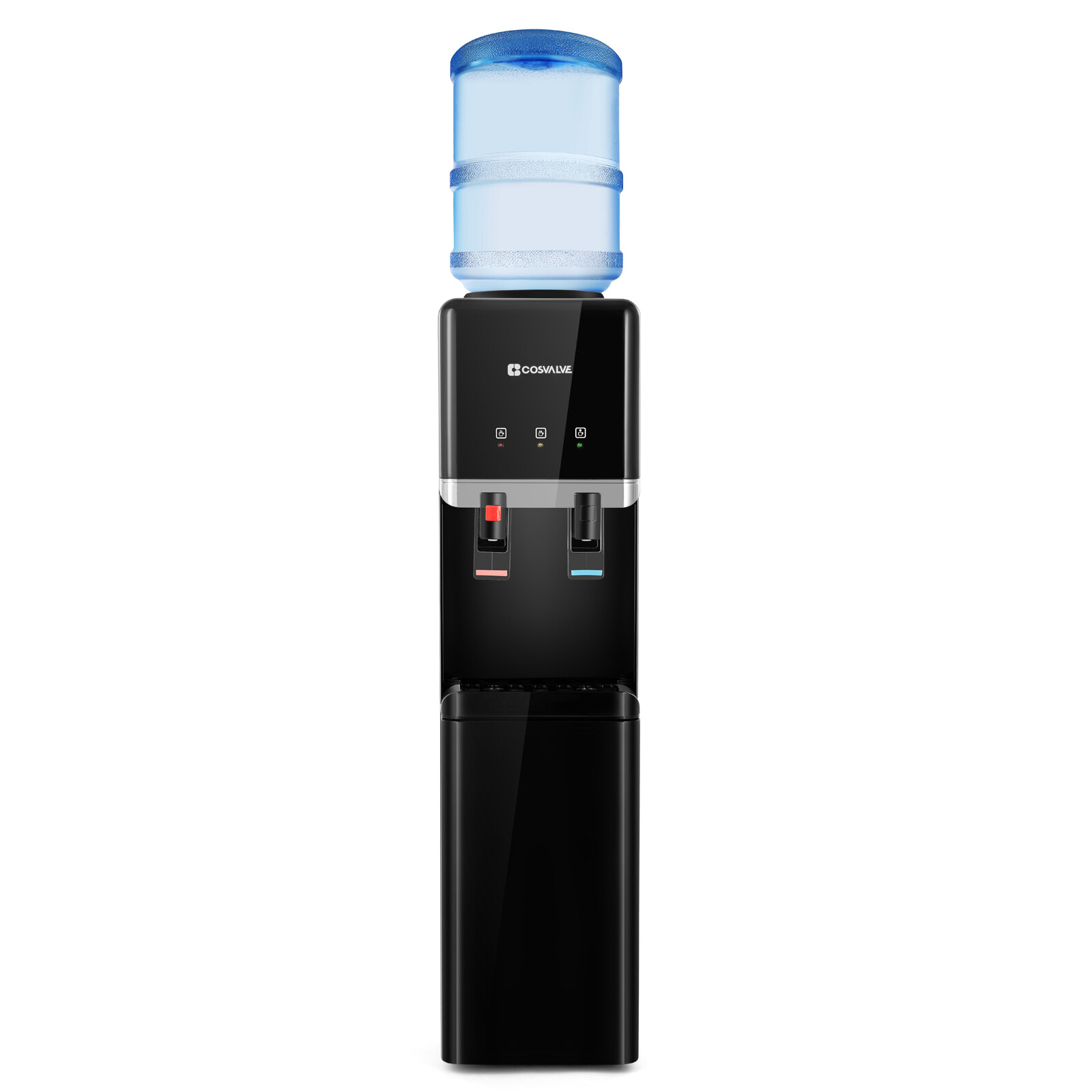Top Loading Hot/Cold Water Cooler Dispenser Compressor Refrigeration w/ Freezer