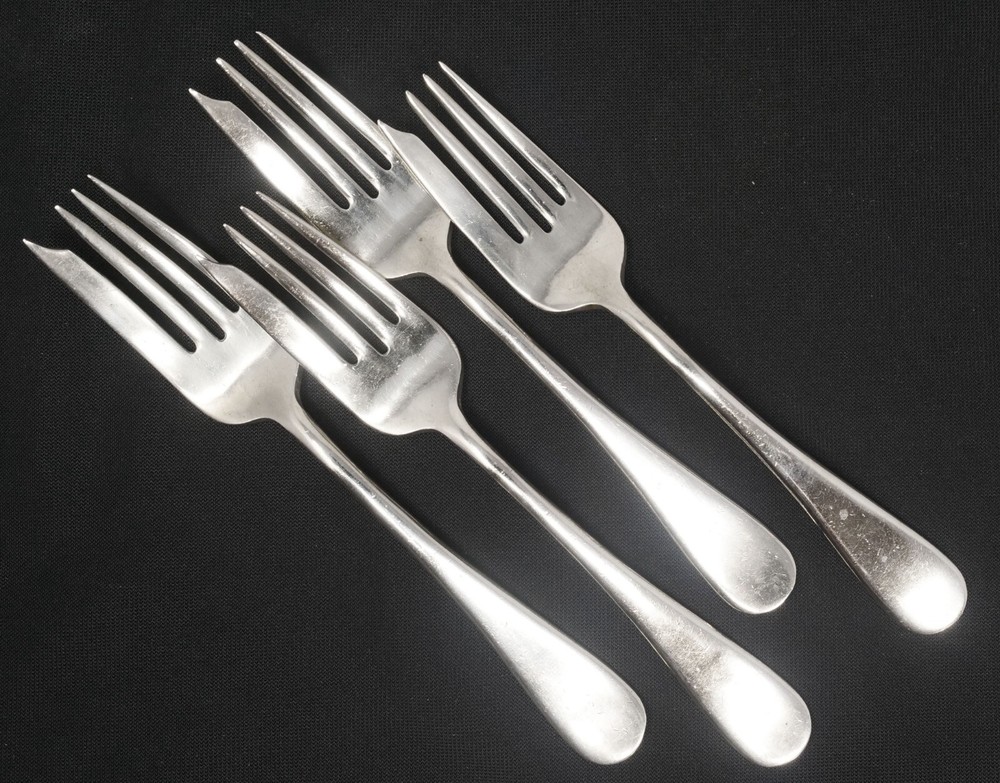 American Silver Co. Windsor Silverplated Pie Fork set of 4. 6 1/8" Long