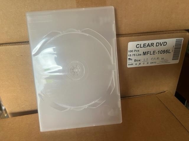10 PCS NEW TOP QUALITY 14MM SINGLE DVD CASE ,CLEAR, MADE IN USA 1095L, FREE SHIP
