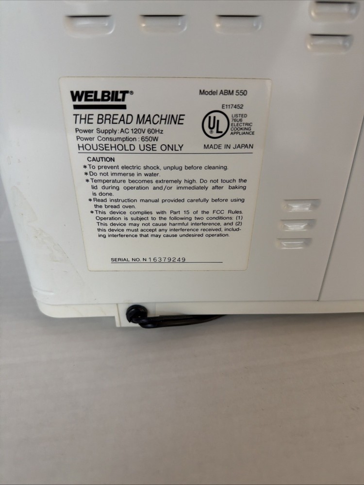 Welbilt The Bread Machine ABM550- Tested