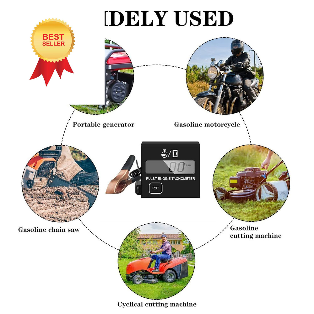 Digital Chainsaw Tachometer Small Engine Display Pulse W1