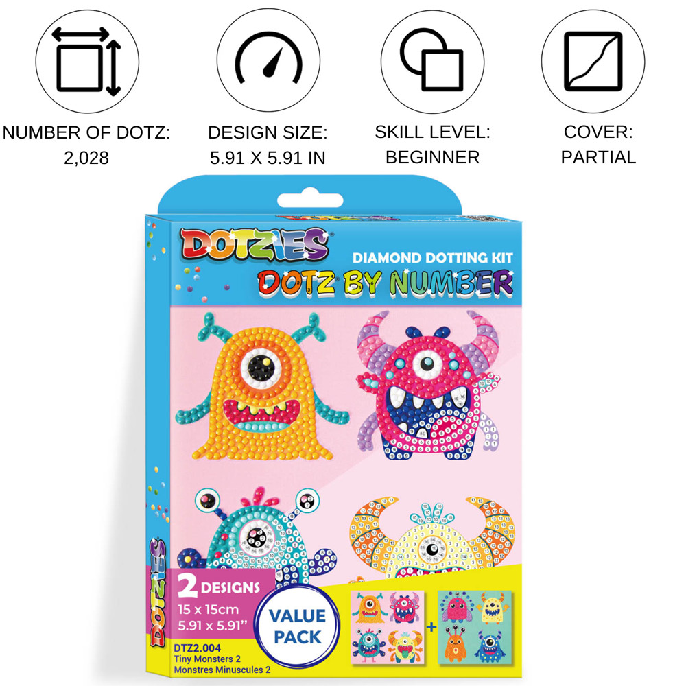 Diamond Dotz Tiny Monsters 2 Diamond Painting Artwork Kit