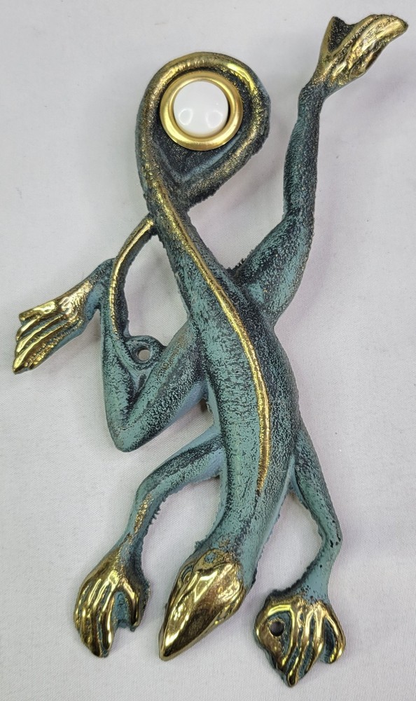 Solid Brass Lizard / Gecko Doorbell Button - Flora & Fauna